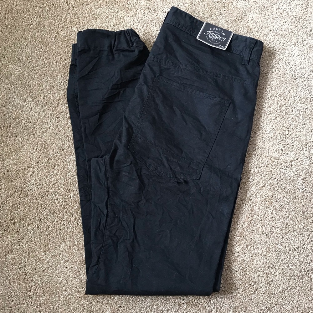 Cotton On: Men’s Black Custom Joggers + Brand New